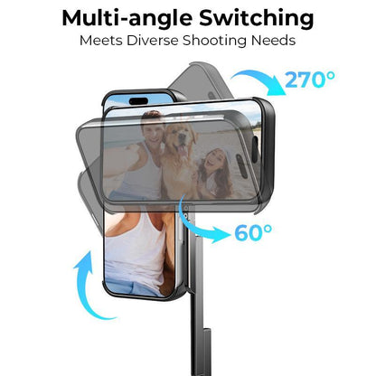 Concert Phone Case with Selfie Stick 3-In-1 Foldable Iphone Case Slim Vertical Design Rotatable Mount Bluetooth Remote Shooting Multi-Angle Rotation Folding Stand for Travel & Vlogging