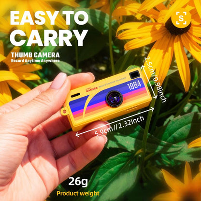 Creative Mini Portable Thumb Pocket Keychain Digital Camera with Flash, 130 Degree Wide Angle Lens, Includes 16GB Memory Card