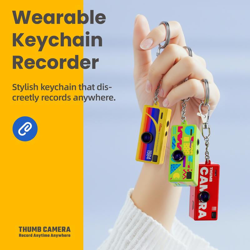 Creative Mini Portable Thumb Pocket Keychain Digital Camera with Flash, 130 Degree Wide Angle Lens, Includes 16GB Memory Card