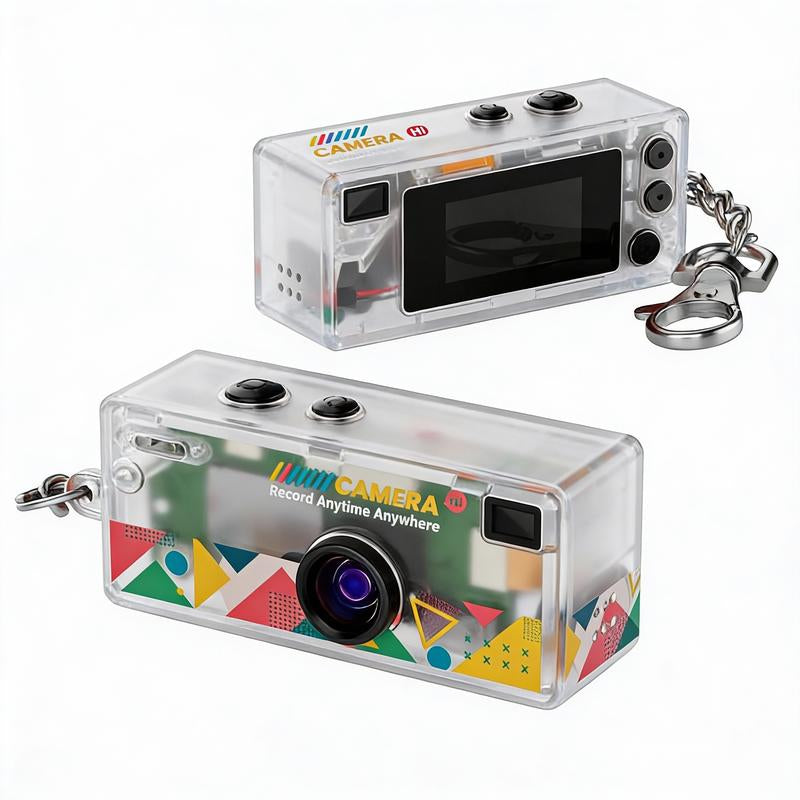 Creative Mini Portable Thumb Pocket Keychain Digital Camera with Flash, 130 Degree Wide Angle Lens, Includes 16GB Memory Card