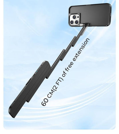 Concert Phone Case with Selfie Stick 3-In-1 Foldable Iphone Case Slim Vertical Design Rotatable Mount Bluetooth Remote Shooting Multi-Angle Rotation Folding Stand for Travel & Vlogging