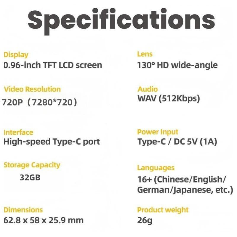 Creative Mini Portable Thumb Pocket Keychain Digital Camera with Flash, 130 Degree Wide Angle Lens, Includes 16GB Memory Card