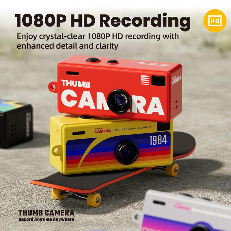 Creative Mini Portable Thumb Pocket Keychain Digital Camera with Flash, 130 Degree Wide Angle Lens, Includes 16GB Memory Card