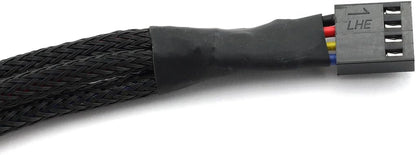 4Pin 1 to 3 Ways PWM Fan Splitter Cable - Black Sleeved Fan Power Extension - 27Cm/10.5 Inches